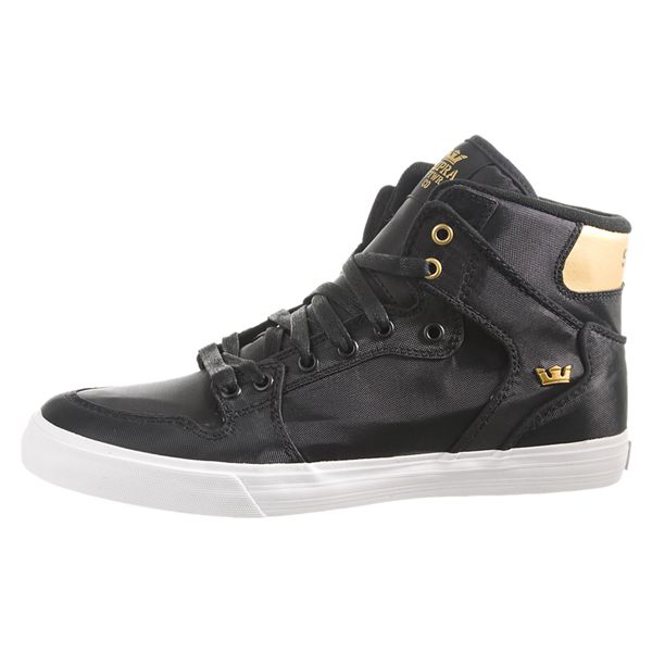 Supra Vaider High Top Shoes Mens - Black Gold | UK 09I5W60